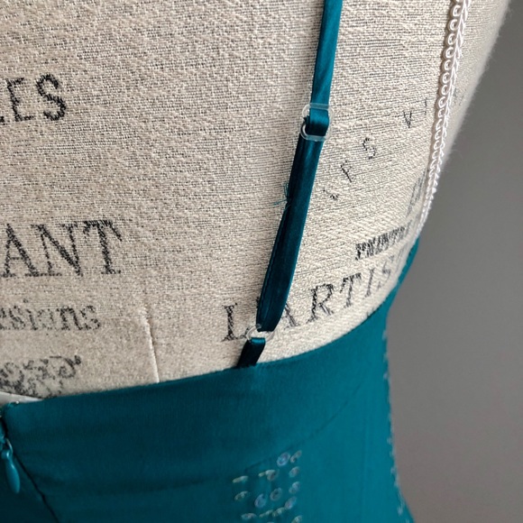 Bebe Green Sparkle/Sequin Dress - Picture 6 of 6